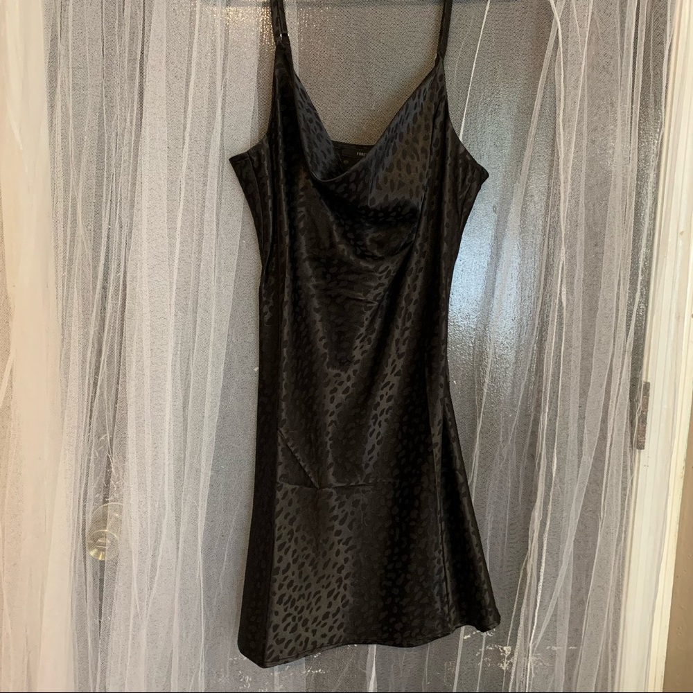 Silky slip on cheetah print dress